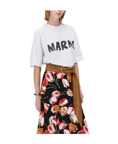 Marni Logo Hot Stamping Cotton T-shirt In Low01