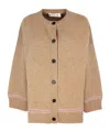 Marni Virgin Wool Cardigan With Contrasting Buttons In Nude