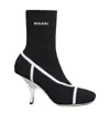 Marni Mirrored Heel Sock Booties 8cm In Black