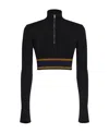 Marni Cropped Top With Ribbed Funnel Neck In Black