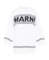Marni Logo Jacquard Cotton Knit Sweater In White