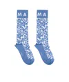 Marni Patterned-jacquard Socks In Blue