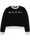 Marni Trimmed Intarsia Jumper In Black