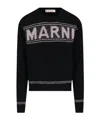 Marni Intarsia Wool Sweater In Black