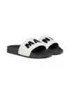 Marni Sponge Slide Slippers With Maxi Logo In White