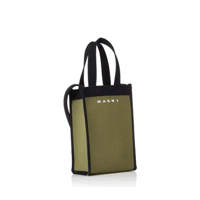 Marni Logo Knit Crossbody Tote Bag Green > In ["green"]