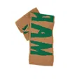 Marni Embroidered-logo Knit Scarf In Green