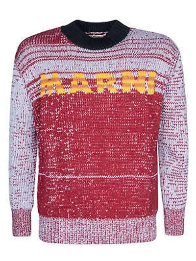 Pre-owned Marni Logo Knit Sweater In Blue