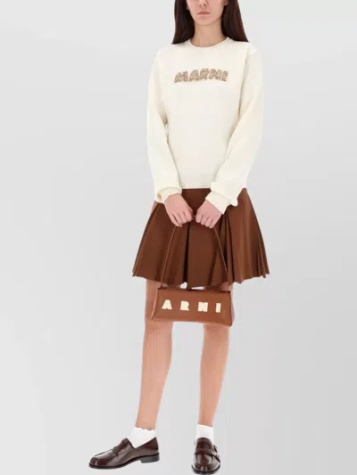 Marni Wool Logo Jumper In White