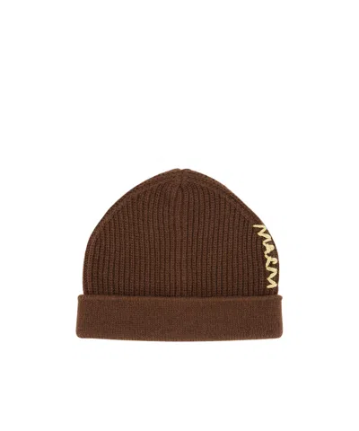 MARNI MARNI LOGO KNITTED BEANIE