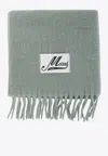 Marni Logo Label Fringed Alpaca Scarf