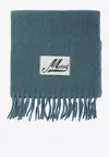 Marni Logo Label Fringed Alpaca Scarf