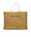 Marni Logo Large Tote Bag In Brown