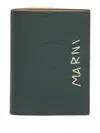 Marni Logo-lettering Bifold Wallet In Green