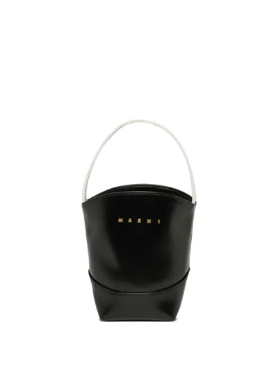 Marni Kids' Logo-lettering Shoulder Bag In Black