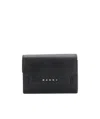 Marni Logo Printed Tri-fold Wallet In Black