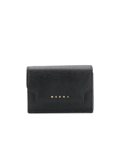 Marni Logo Lettering Wallet In Black
