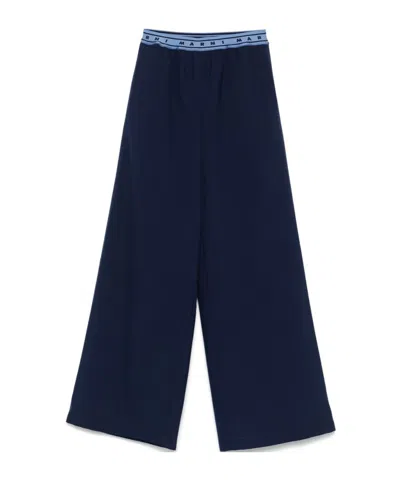 Marni Logo Logo Casual Pants In Black