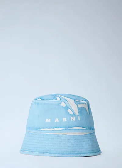 Marni Logo Motif Bucket Hat In Blue