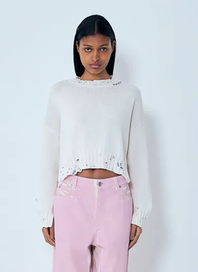 Marni Logo Motif Jumper In White