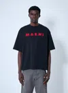 Marni Logo-embroidered T-shirt In Black