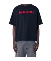 Marni Logo-embroidered T-shirt In Black