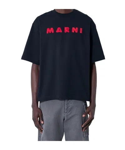 MARNI MARNI LOGO FLOCKED T-SHIRT