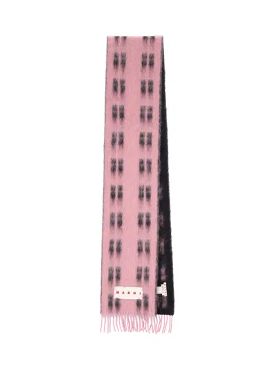 Marni Reversible Logo Scarf In Multi