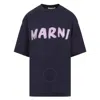 Marni Logo Organic Cotton T-shirt In Black