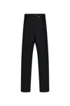 Marni Deep Blue Tropical Wool Trousers With Drawstring Waist In Black