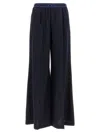 Marni Dark Blue Logo Trousers In Multicolor