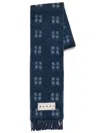 Marni Logo-patch Alpaca Wool-blend Scarf In Blue
