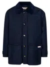 MARNI MARNI LOGO PATCH BUTTONED COAT