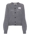 Marni Womens Cropped Rip-effect Cotton-knit Cardigan Peacock In Gray