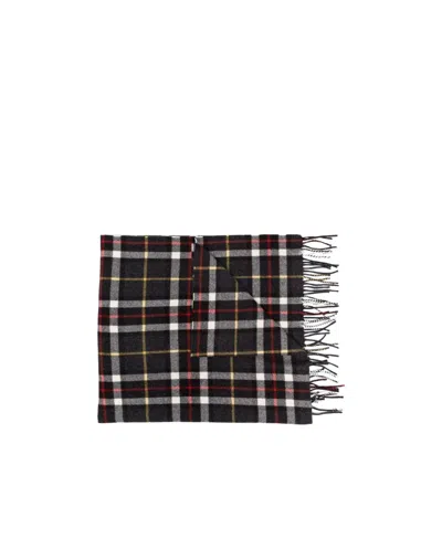 Marni Logo-patch Check Pattern Scarf In Black