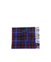 Marni Logo-patch Check Pattern Scarf In Blue