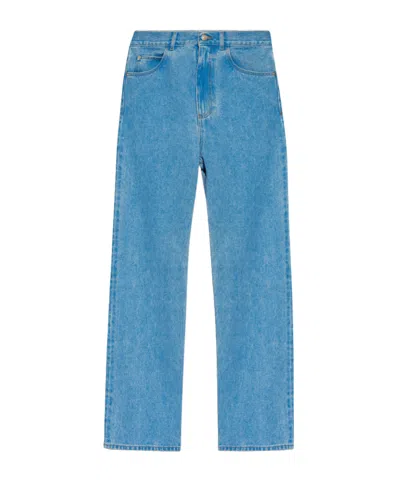 MARNI MARNI LOGO PATCH STRAIGHT LEG JEANS