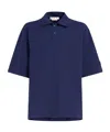 Marni Logo-patch Cotton Polo Shirt In Blue
