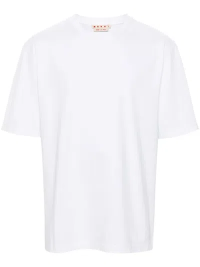 Marni Logo-patch Cotton T-shirt In White