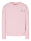 Marni Logo-patch Crew-neck Sweatshirt In Pink