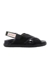 Marni Fussbet Criss Cross Sandals In Black