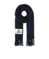 Marni Midnight Blue Alpaca Blend Scarf In Black
