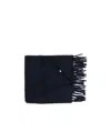 Marni Long Fringed Alpaca And Polyamide Scarf With Rectangular Patch In Black