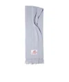 Marni Logo-patch Fringed Scarf In Gray