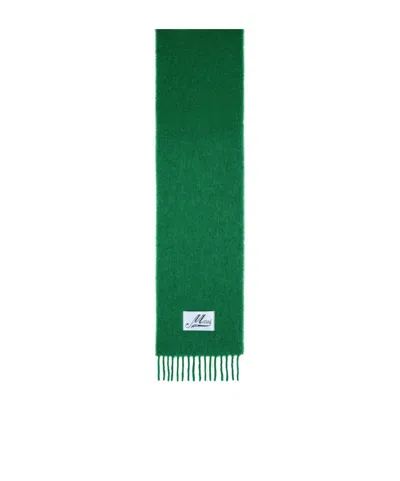 MARNI MARNI LOGO PATCH FRINGED SCARF