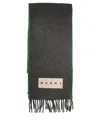 MARNI MARNI LOGO PATCH FRINGED SCARF