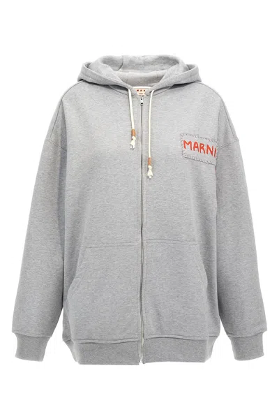 MARNI MARNI LOGO PATCH HOODIE