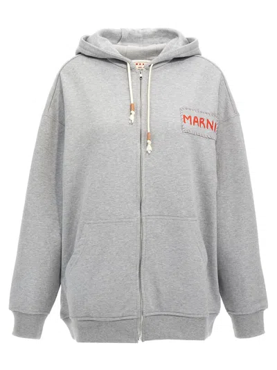 MARNI MARNI LOGO PATCH HOODIE