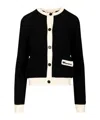 Marni Logo Patch Kntted Cardigan In Black