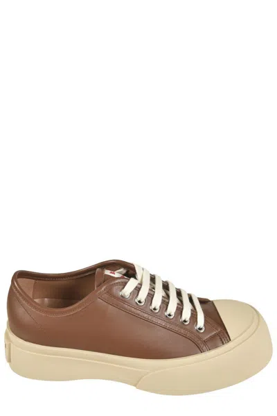 Marni Classic Logo Lace-up Sneakers In Brown